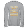65 Years Awesome Vintage March 1960 65th Birthday Shirt & Hoodie | teecentury