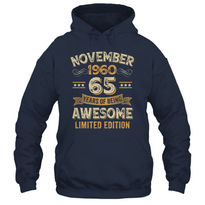 65 Years Awesome Vintage November 1960 65th Birthday Shirt & Hoodie | teecentury