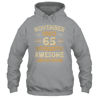 65 Years Awesome Vintage November 1960 65th Birthday Shirt & Hoodie | teecentury