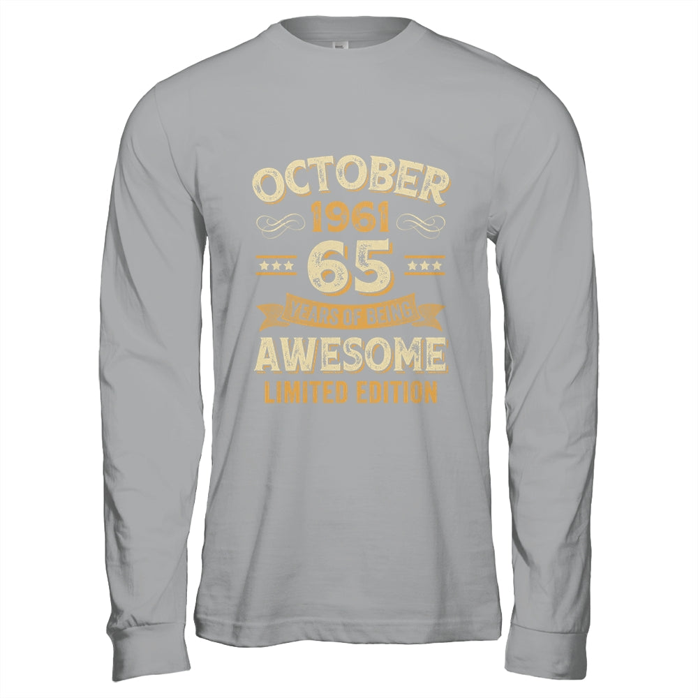65 Years Awesome Vintage October 1961 65th Birthday Shirt & Hoodie | teecentury