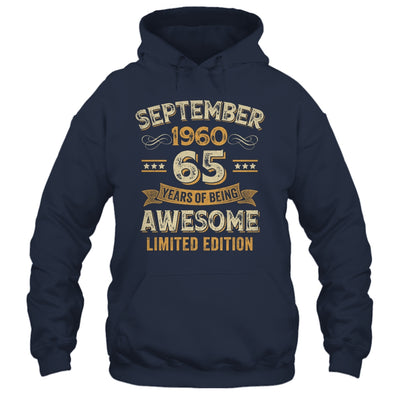 65 Years Awesome Vintage September 1960 65th Birthday Shirt & Hoodie | teecentury