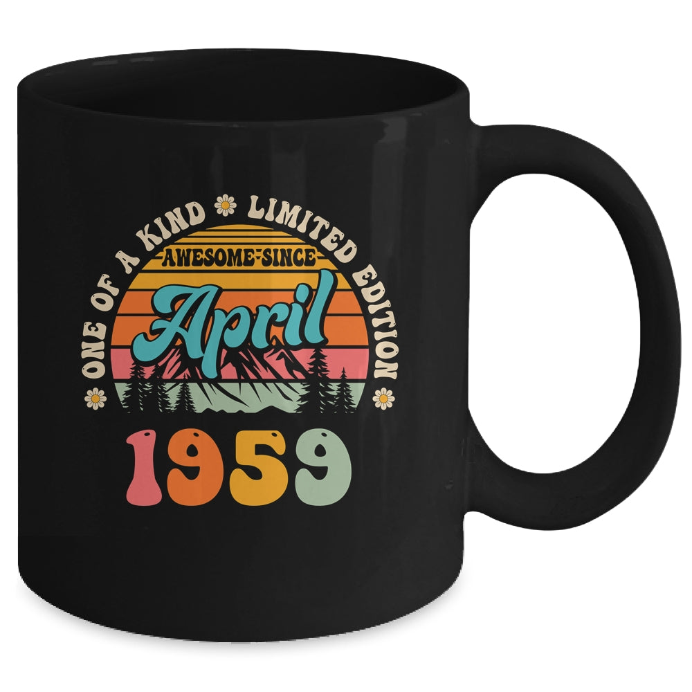 65 Years Old Awesome Since April 1959 65th Birthday Groovy Mug | teecentury