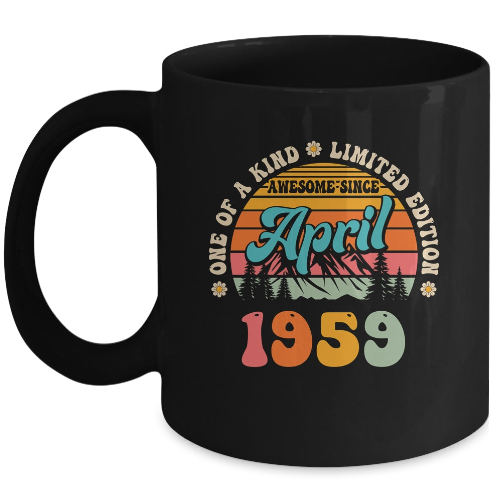 65 Years Old Awesome Since April 1959 65th Birthday Groovy Mug | teecentury