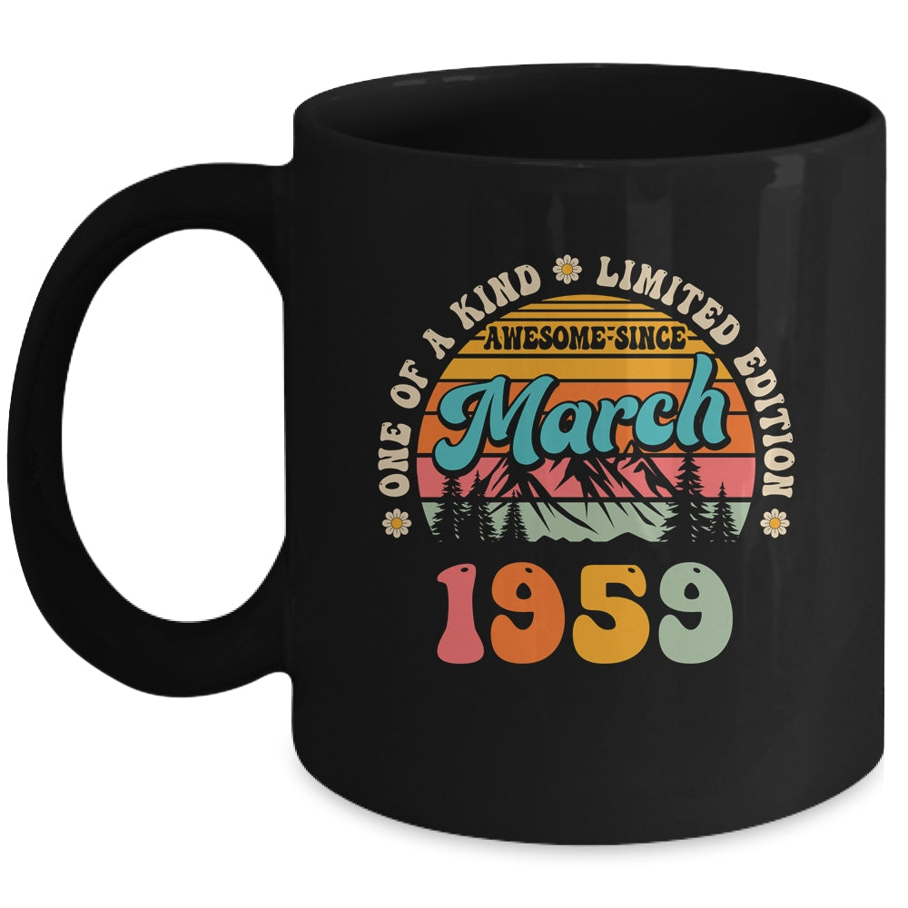 65 Years Old Awesome Since March 1959 65th Birthday Groovy Mug | teecentury