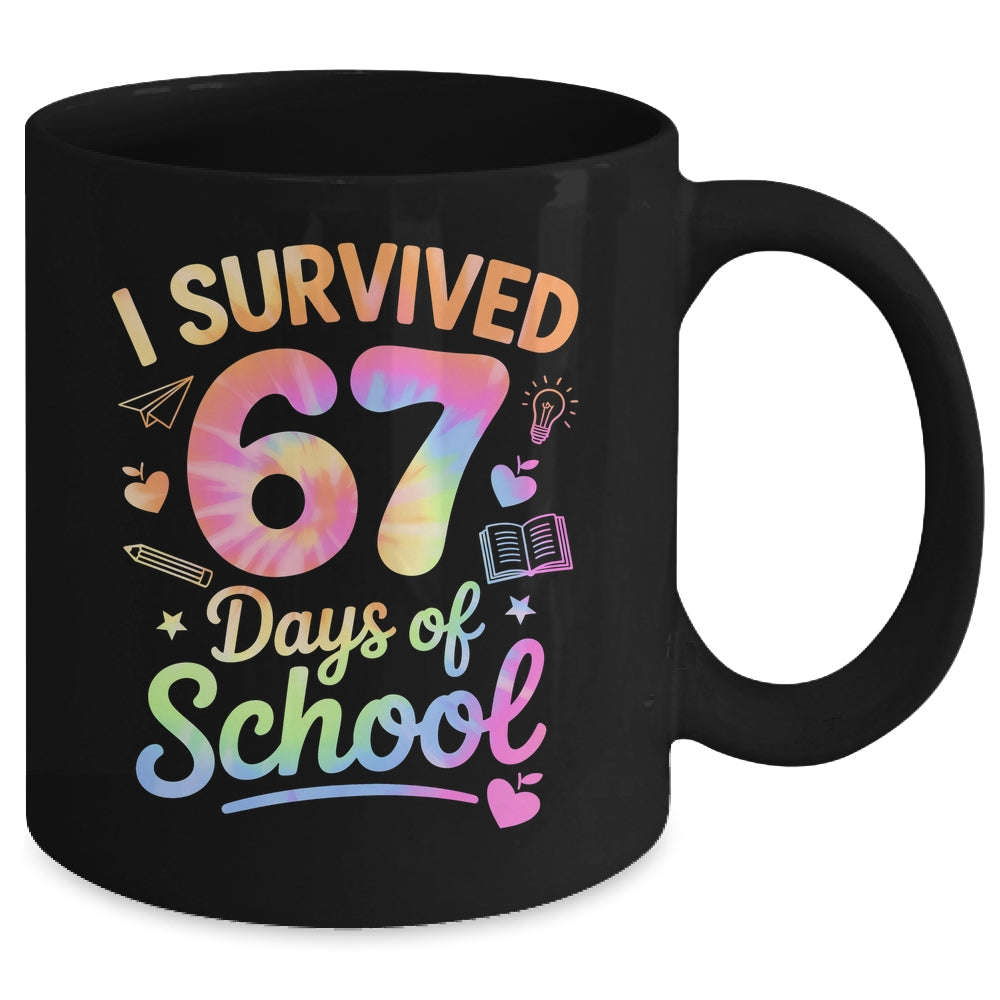 67 Days Of School Tie Dye 67th Day Of School Six Seven Kids Mug | teecentury