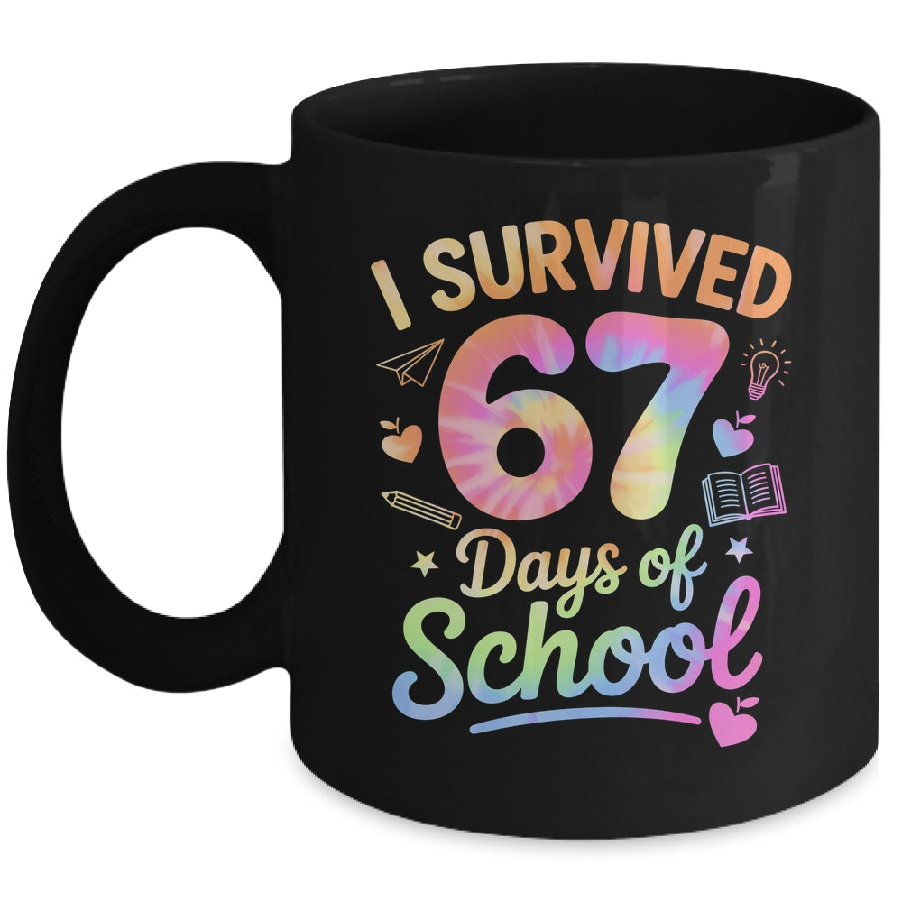 67 Days Of School Tie Dye 67th Day Of School Six Seven Kids Mug | teecentury