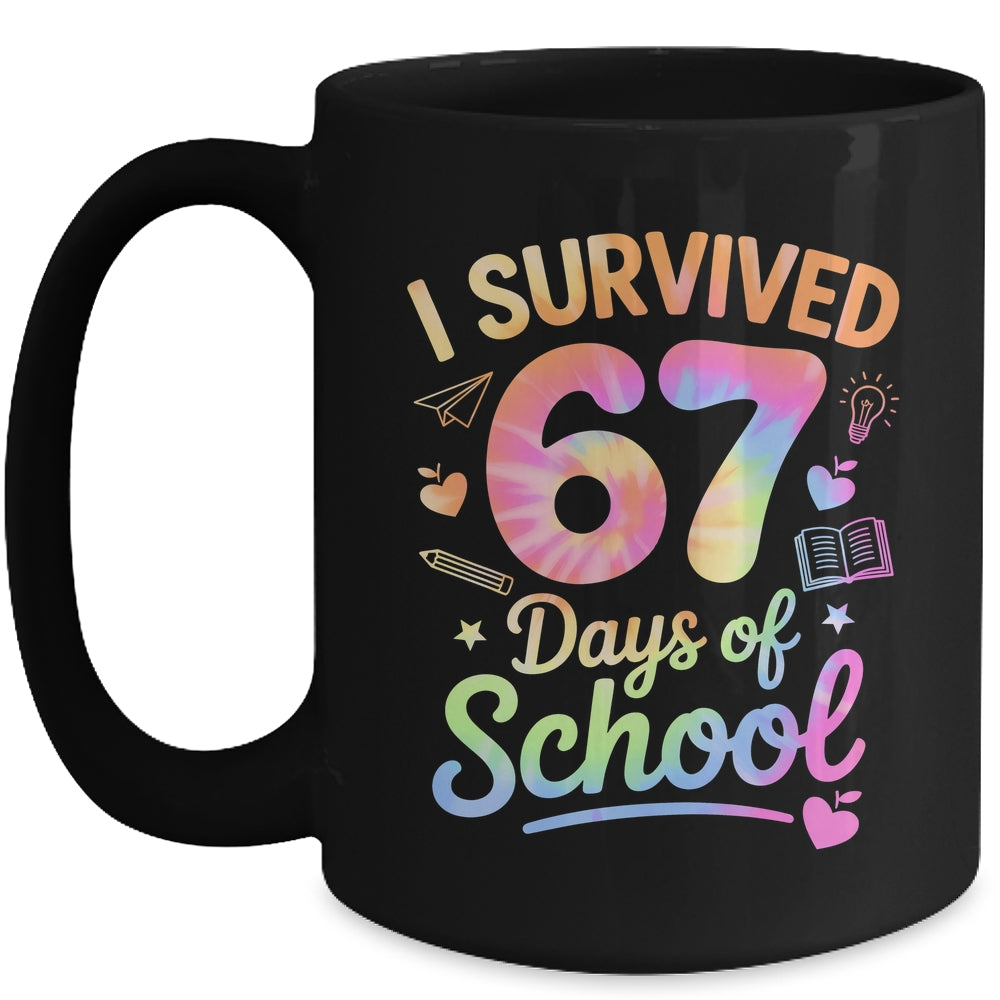 67 Days Of School Tie Dye 67th Day Of School Six Seven Kids Mug | teecentury