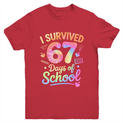 67 Days Of School Tie Dye 67th Day Of School Six Seven Kids Youth Shirt | teecentury