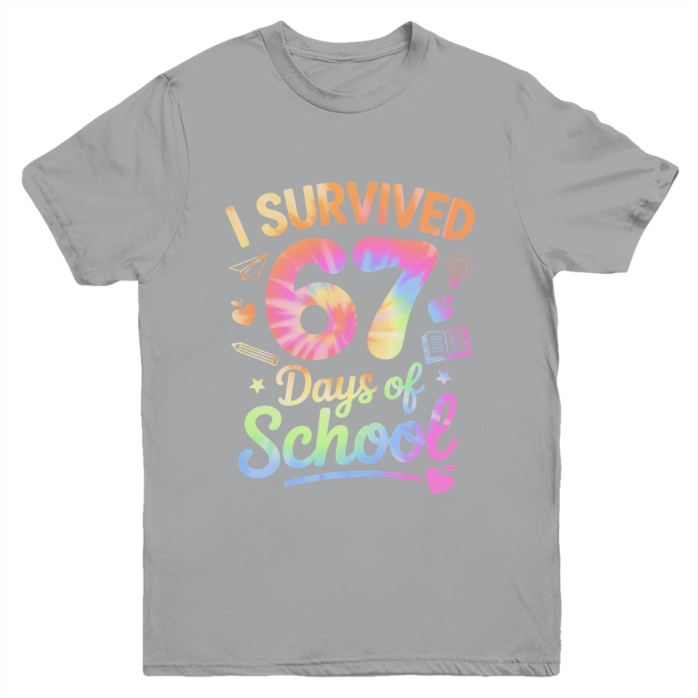 67 Days Of School Tie Dye 67th Day Of School Six Seven Kids Youth Shirt | teecentury