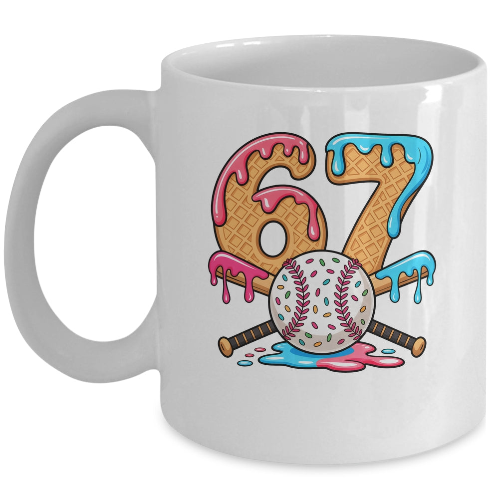 67 Ice Cream Drip Baseball Number 67 Player 67th Birthday Mug | teecentury