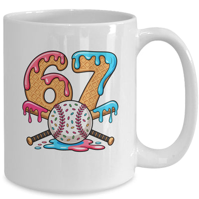 67 Ice Cream Drip Baseball Number 67 Player 67th Birthday Mug | teecentury