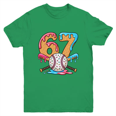 67 Ice Cream Drip Baseball Number 67 Player 67th Birthday Youth Shirt | teecentury