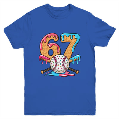 67 Ice Cream Drip Baseball Number 67 Player 67th Birthday Youth Shirt | teecentury