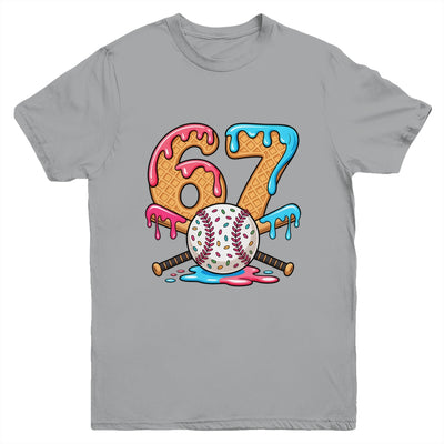 67 Ice Cream Drip Baseball Number 67 Player 67th Birthday Youth Shirt | teecentury