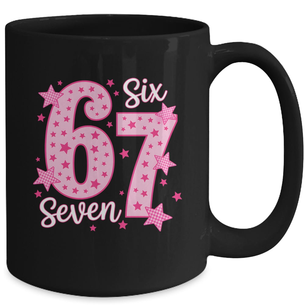 67 Meme Six Seven Pink Funny For Youth Girls Kids Mug | teecentury