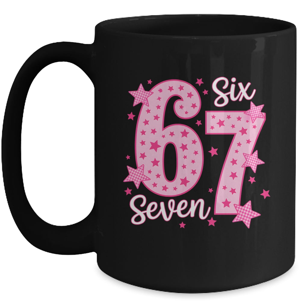 67 Meme Six Seven Pink Funny For Youth Girls Kids Mug | teecentury