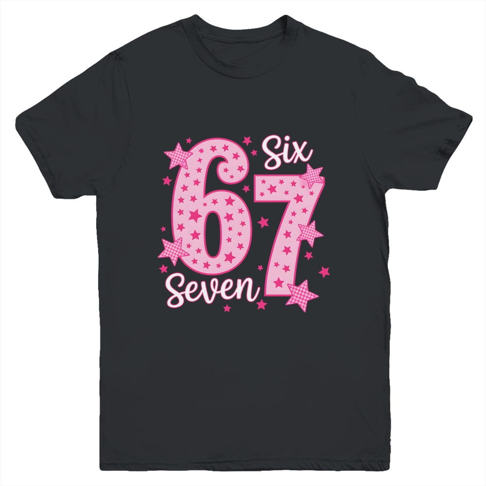 67 Meme Six Seven Pink Funny For Youth Girls Kids Youth Shirt | teecentury