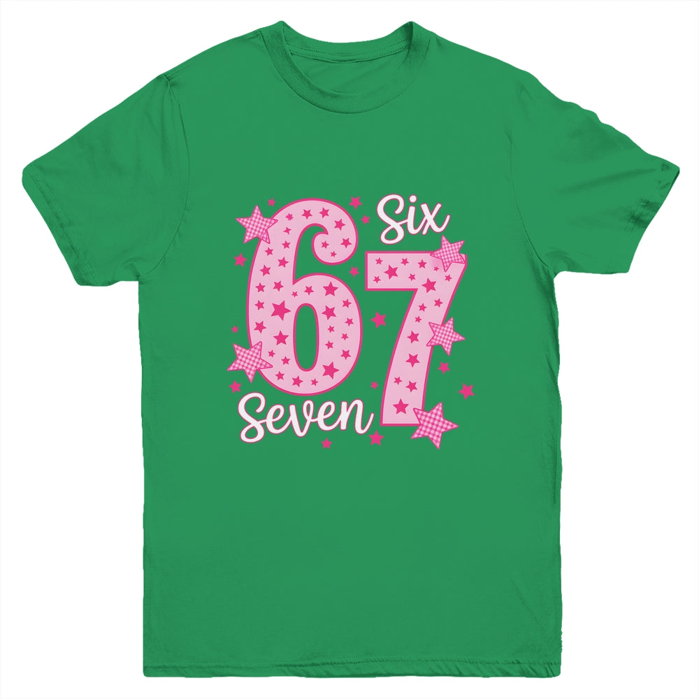 67 Meme Six Seven Pink Funny For Youth Girls Kids Youth Shirt | teecentury