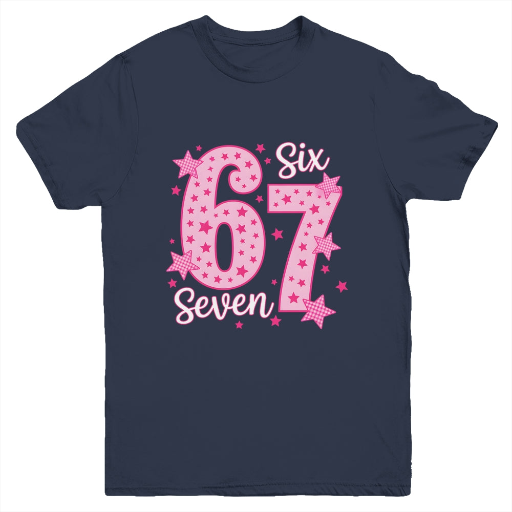 67 Meme Six Seven Pink Funny For Youth Girls Kids Youth Shirt | teecentury