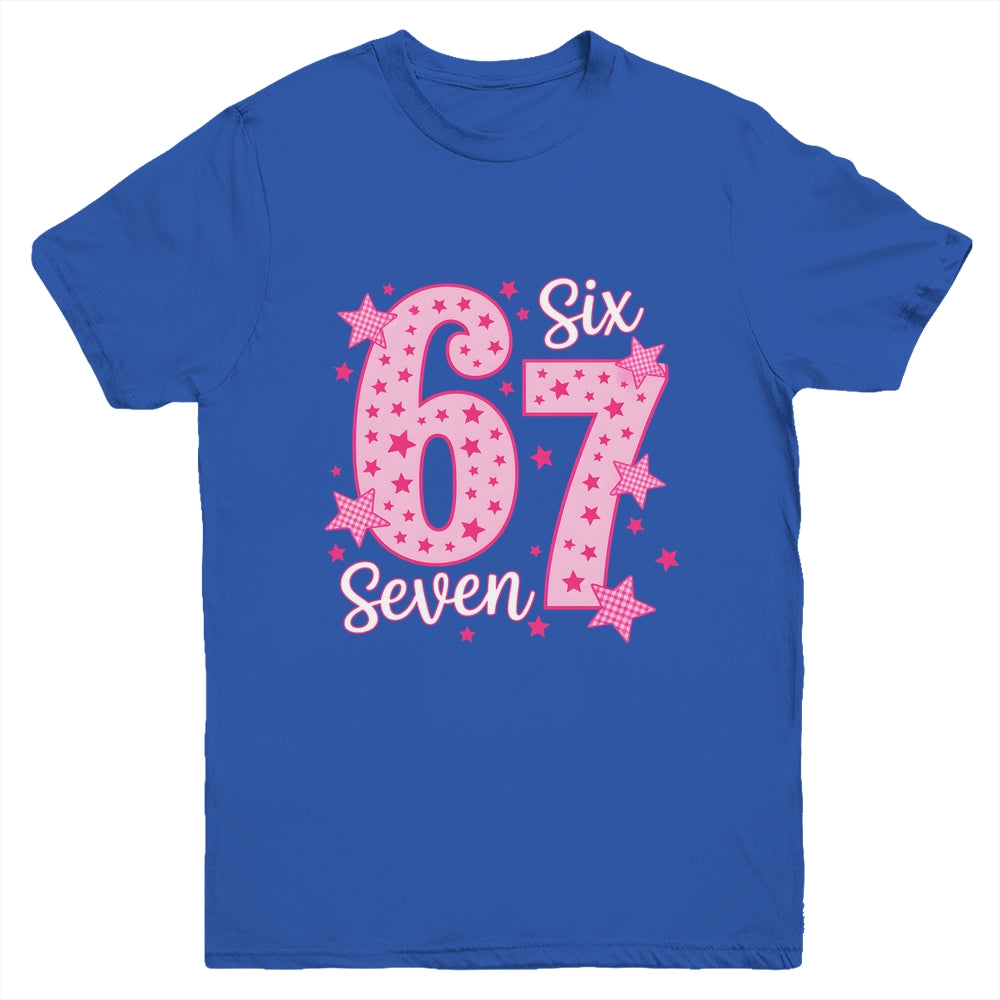 67 Meme Six Seven Pink Funny For Youth Girls Kids Youth Shirt | teecentury