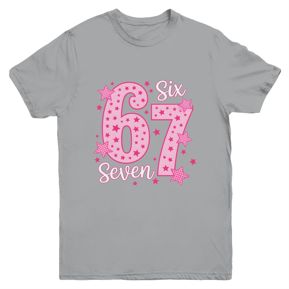 67 Meme Six Seven Pink Funny For Youth Girls Kids Youth Shirt | teecentury