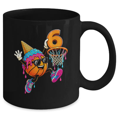 6Th Birthday Basketball Drip Ice Cream 6 Years Old Boys Kids Mug | teecentury