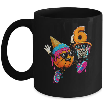 6Th Birthday Basketball Drip Ice Cream 6 Years Old Boys Kids Mug | teecentury