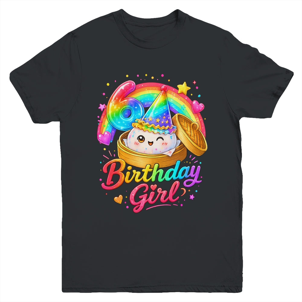 6Th Birthday Girl Dumpling Kawaii Pastel Anime 6 Years Old Youth Shirt | teecentury