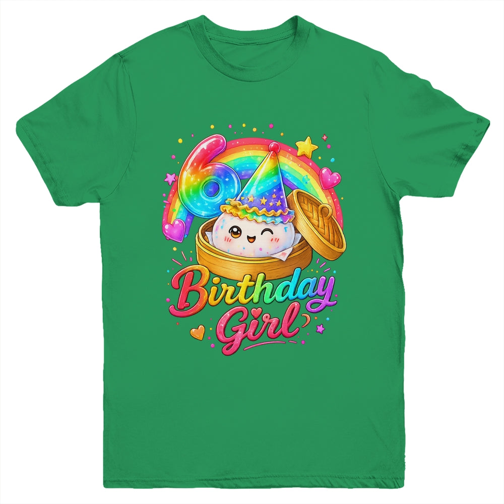 6Th Birthday Girl Dumpling Kawaii Pastel Anime 6 Years Old Youth Shirt | teecentury