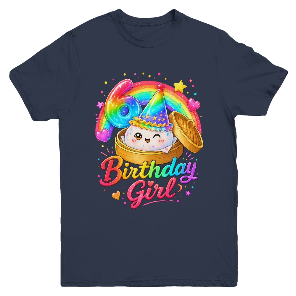 6Th Birthday Girl Dumpling Kawaii Pastel Anime 6 Years Old Youth Shirt | teecentury