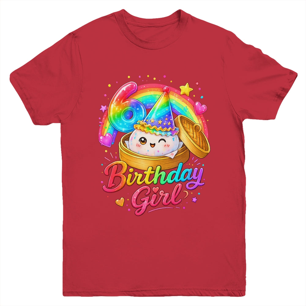 6Th Birthday Girl Dumpling Kawaii Pastel Anime 6 Years Old Youth Shirt | teecentury
