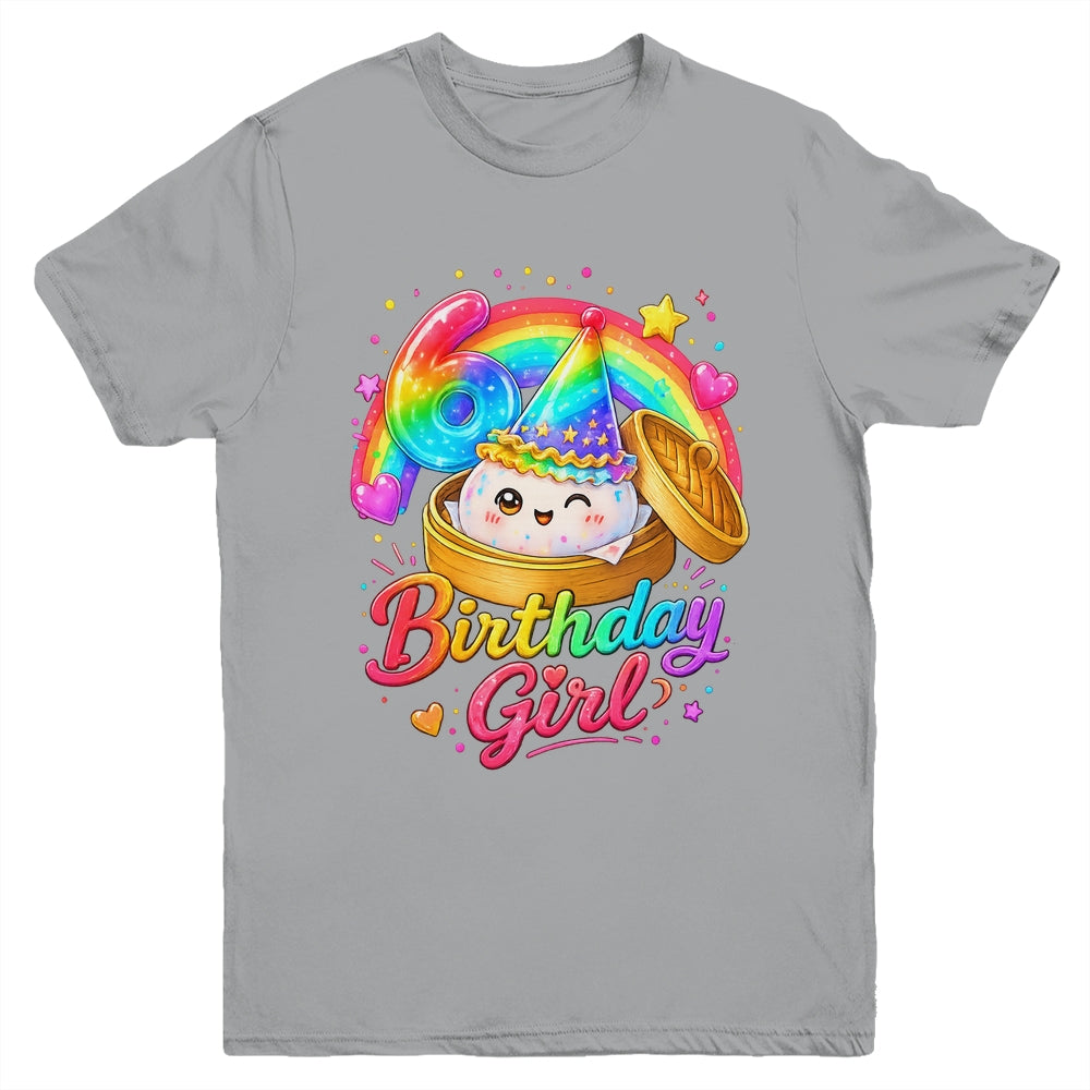 6Th Birthday Girl Dumpling Kawaii Pastel Anime 6 Years Old Youth Shirt | teecentury