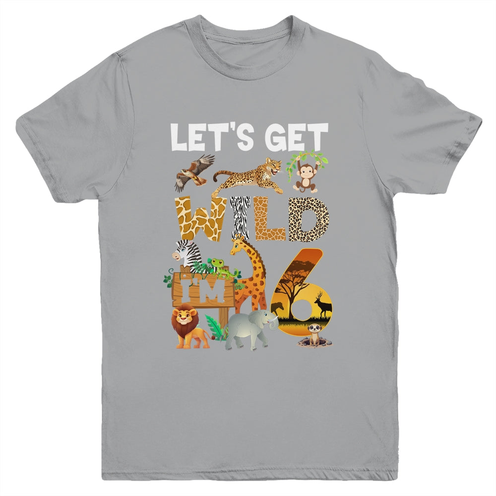 6 Year Old Zoo Birthday Safari Jungle Animal 6th Bday Youth Shirt | teecentury