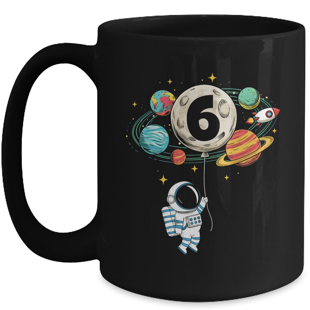 6 Years Old Birthday Boy Astronaut Space 6th Birthday Mug | teecentury