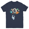 6 Years Old Birthday Boy Astronaut Space 6th Birthday Youth Shirt | teecentury