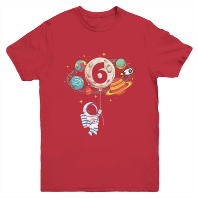 6 Years Old Birthday Boy Astronaut Space 6th Birthday Youth Shirt | teecentury