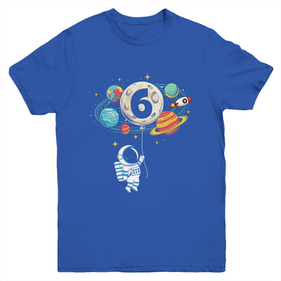 6 Years Old Birthday Boy Astronaut Space 6th Birthday Youth Shirt | teecentury