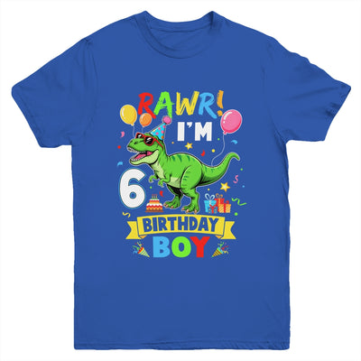6 Years Old Boy 6th Birthday Boy T Rex Dinosaur Youth Shirt | teecentury