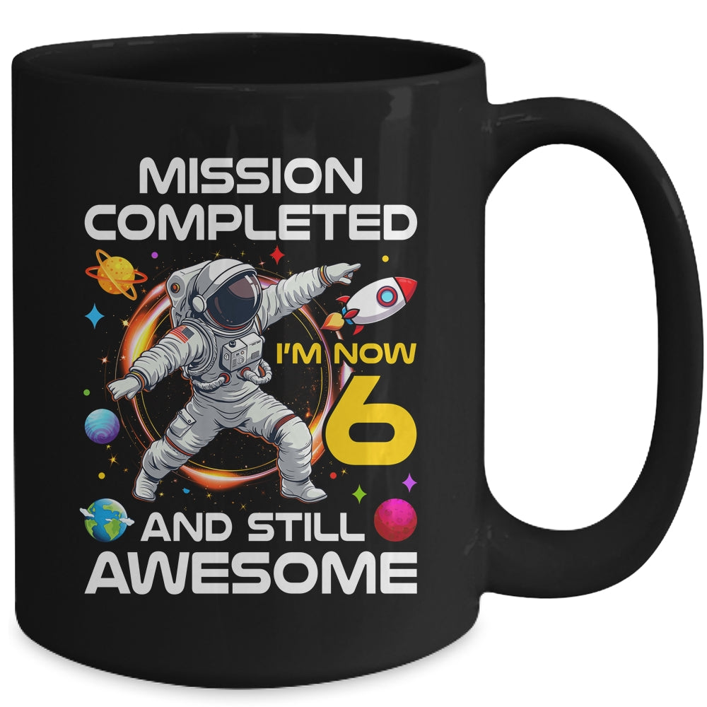 6th Birthday Astronaut 6 Years Old Outer Space Birthday Mug | teecentury