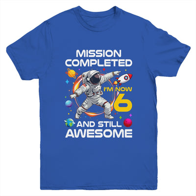 6th Birthday Astronaut 6 Years Old Outer Space Birthday Youth Shirt | teecentury
