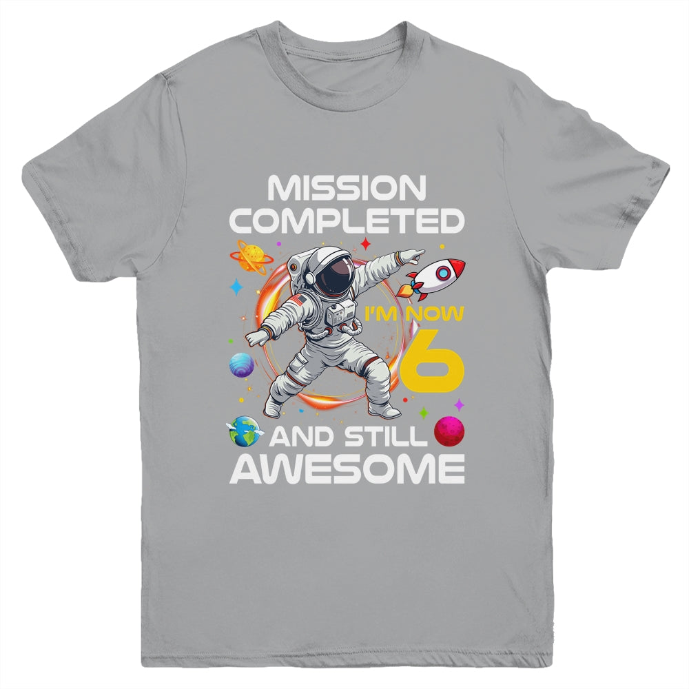 6th Birthday Astronaut 6 Years Old Outer Space Birthday Youth Shirt | teecentury