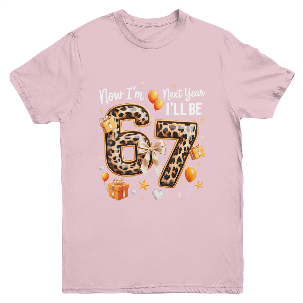 6th Birthday Girl Leopard Animal I'm 6 Next Year I'll Be 7 Youth Shirt | teecentury