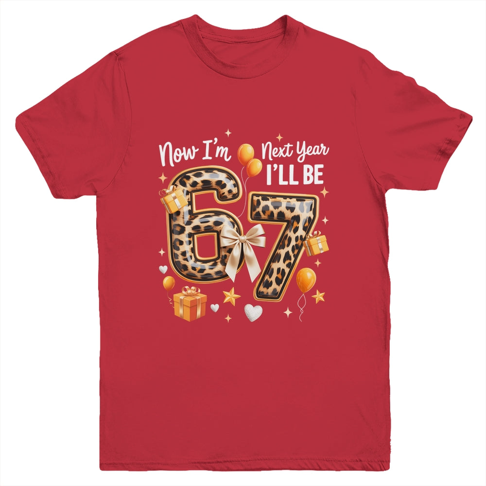 6th Birthday Girl Leopard Animal I'm 6 Next Year I'll Be 7 Youth Shirt | teecentury