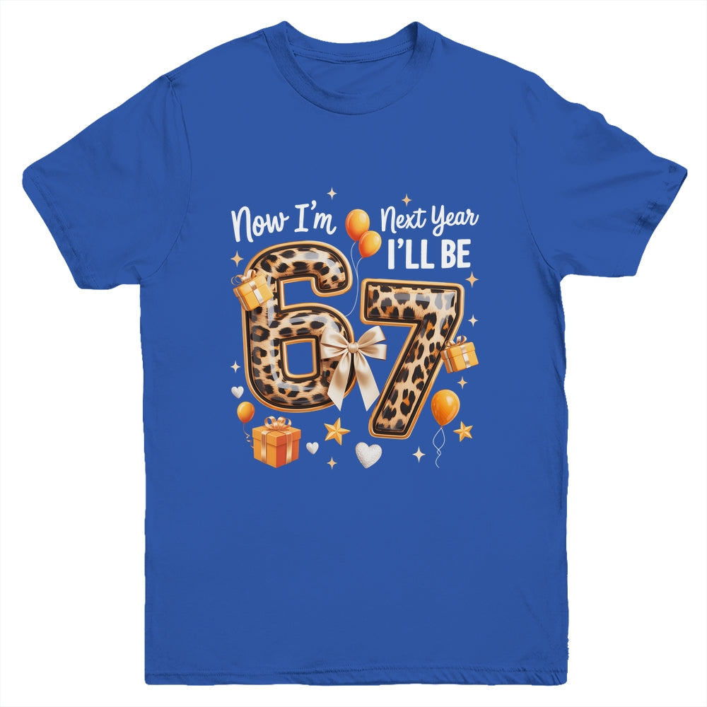 6th Birthday Girl Leopard Animal I'm 6 Next Year I'll Be 7 Youth Shirt | teecentury