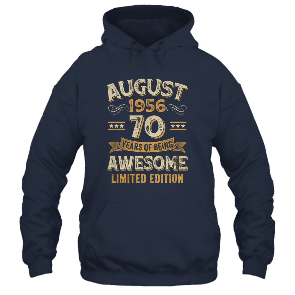 70 Years Awesome Vintage August 1956 70th Birthday Shirt & Hoodie | teecentury