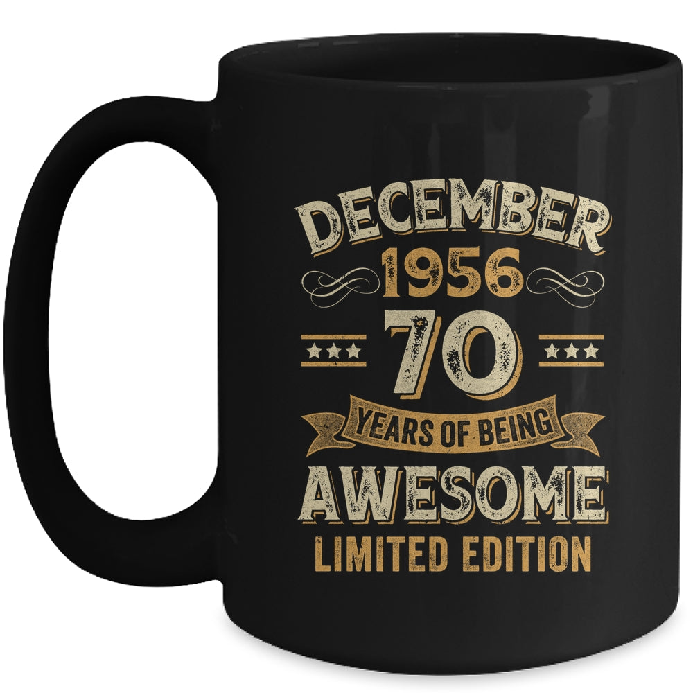 70 Years Awesome Vintage December 1956 70th Birthday Mug | teecentury