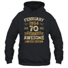 70 Years Awesome Vintage February 1954 70th Birthday Shirt & Hoodie | teecentury