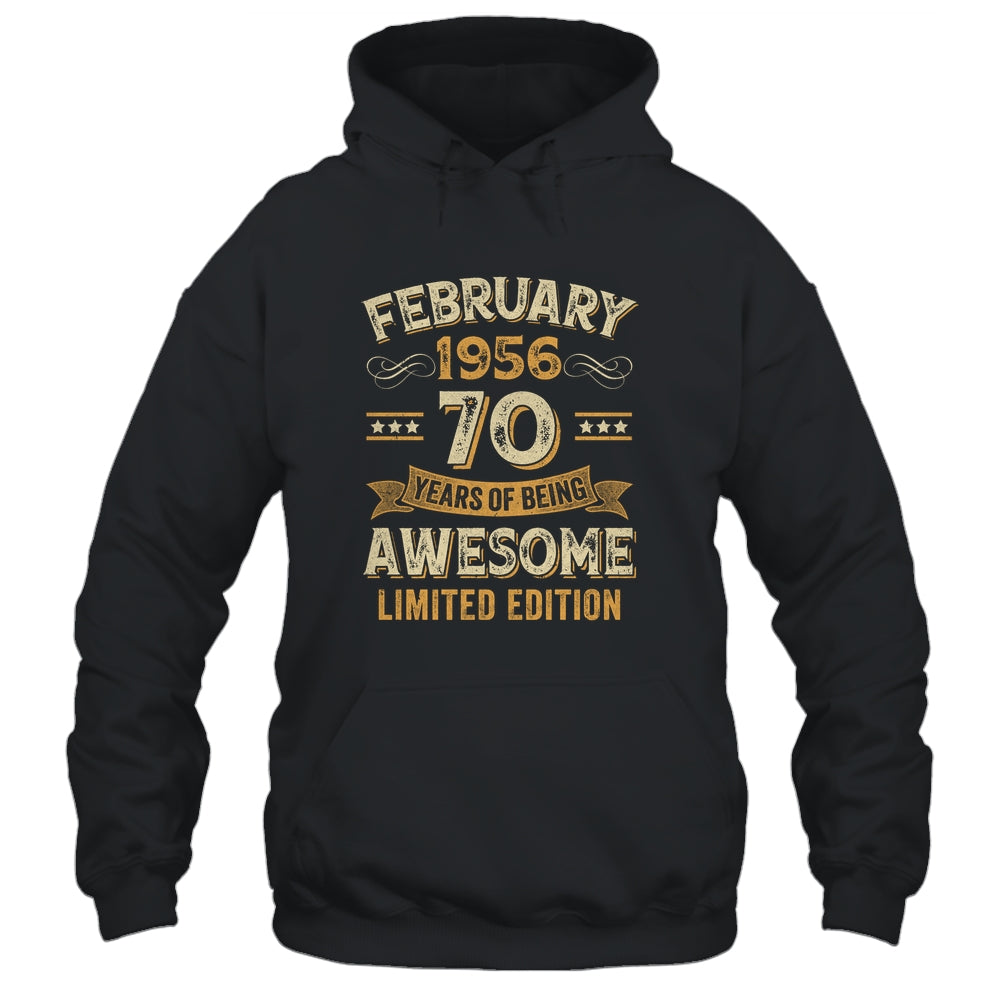 70 Years Awesome Vintage February 1956 70th Birthday Shirt & Hoodie | teecentury