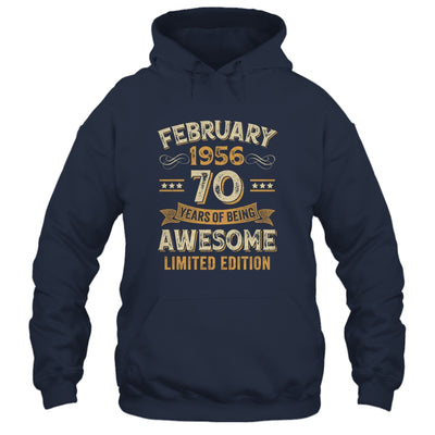 70 Years Awesome Vintage February 1956 70th Birthday Shirt & Hoodie | teecentury