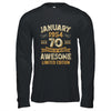 70 Years Awesome Vintage January 1954 70th Birthday Shirt & Hoodie | teecentury